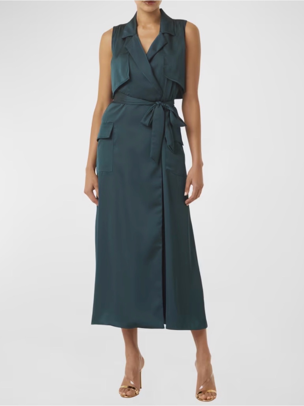 NWT MISA Los Angeles
Martika Sleeveless Tie-Waist
Midi Dress Sz Medium